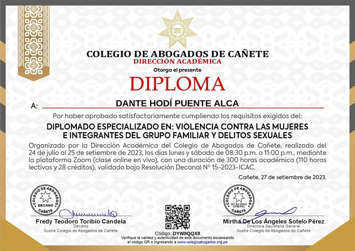 Certificado de capacitación