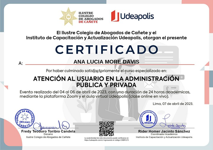 Certificado de capacitación