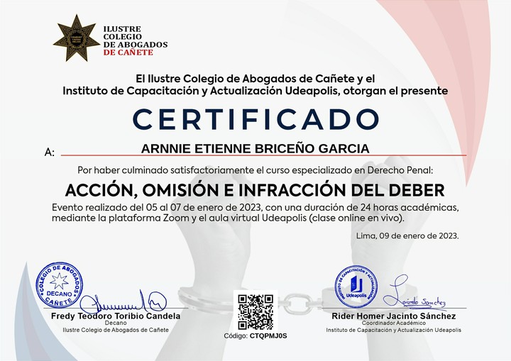 Certificado de capacitación