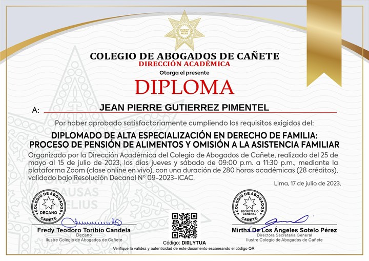 Certificado de capacitación