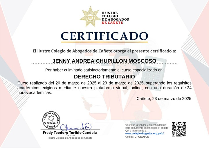 Certificado de capacitación