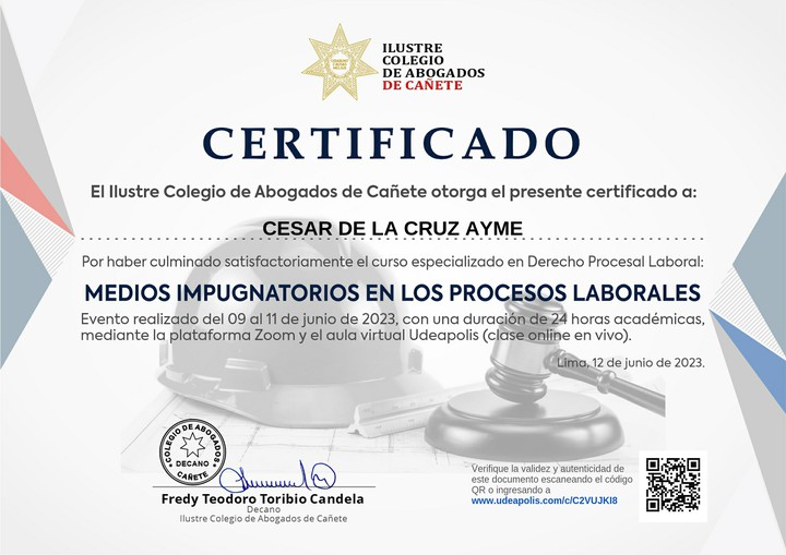 Certificado de capacitación