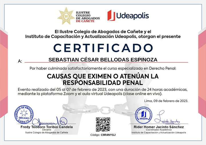 Certificado de capacitación
