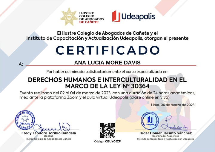 Certificado de capacitación