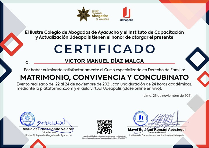 Certificado de capacitación