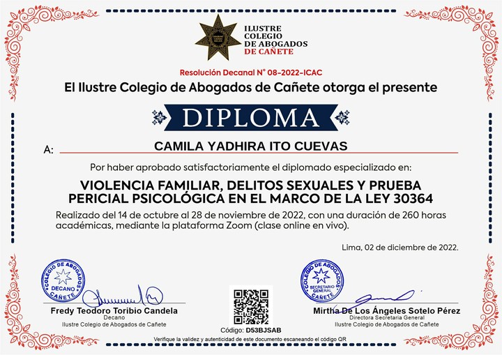 Certificado de capacitación