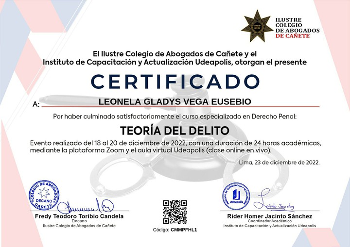 Certificado de capacitación