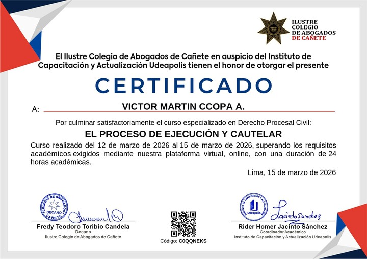 Certificado de capacitación