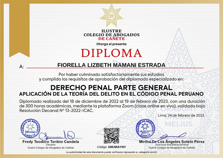 Certificado de capacitación