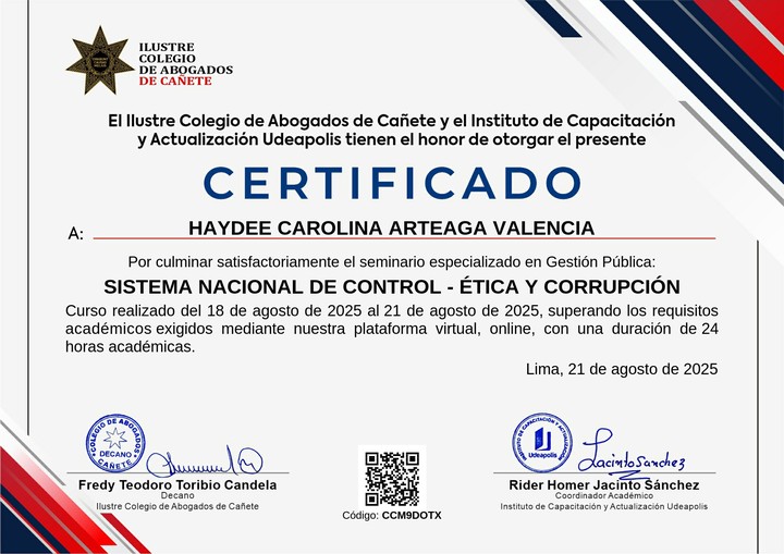 Certificado de capacitación