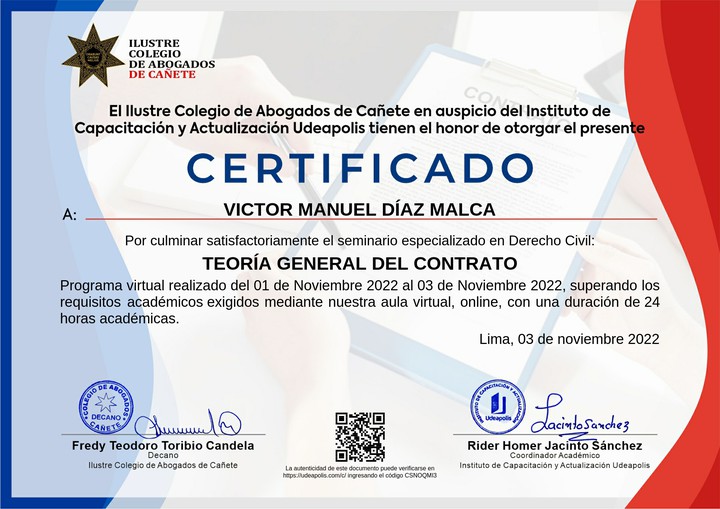 Certificado de capacitación