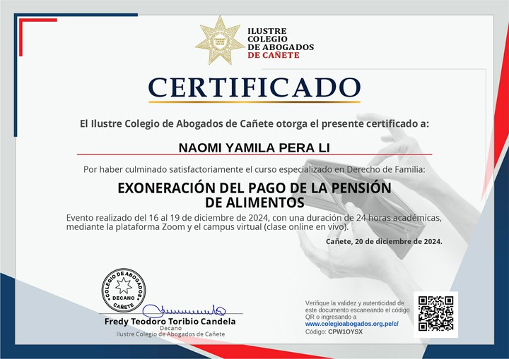 Certificado de capacitación