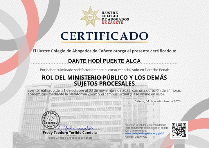 Certificado de capacitación