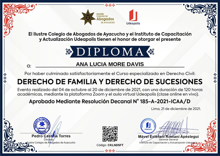 Certificado de capacitación