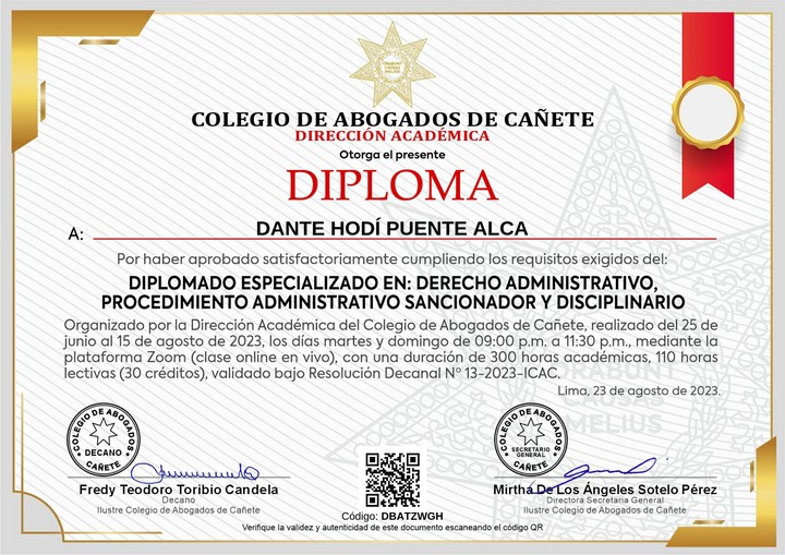 Certificado de capacitación