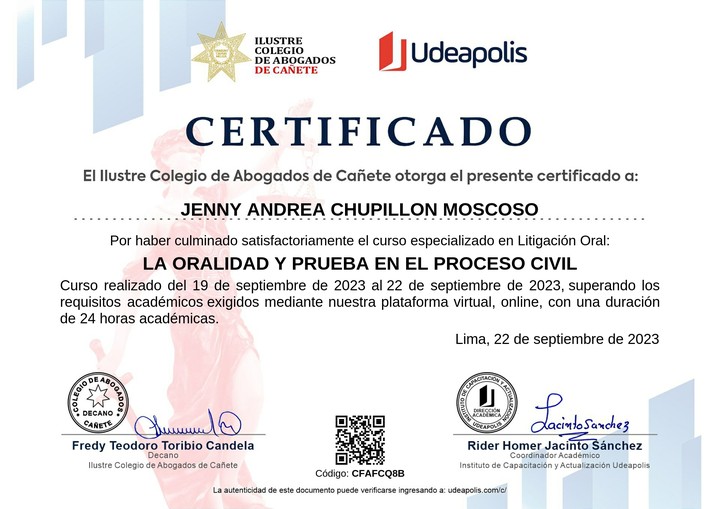 Certificado de capacitación