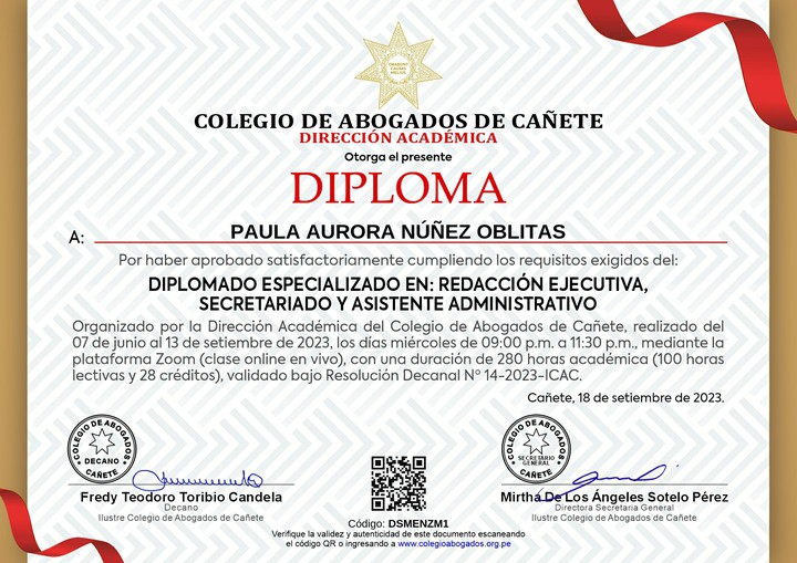Certificado de capacitación