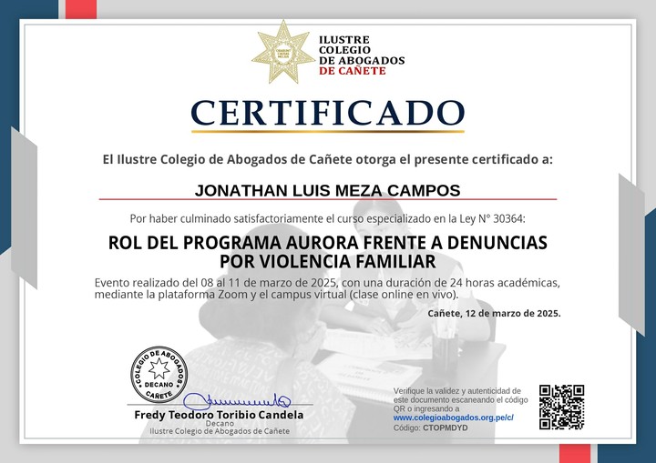 Certificado de capacitación