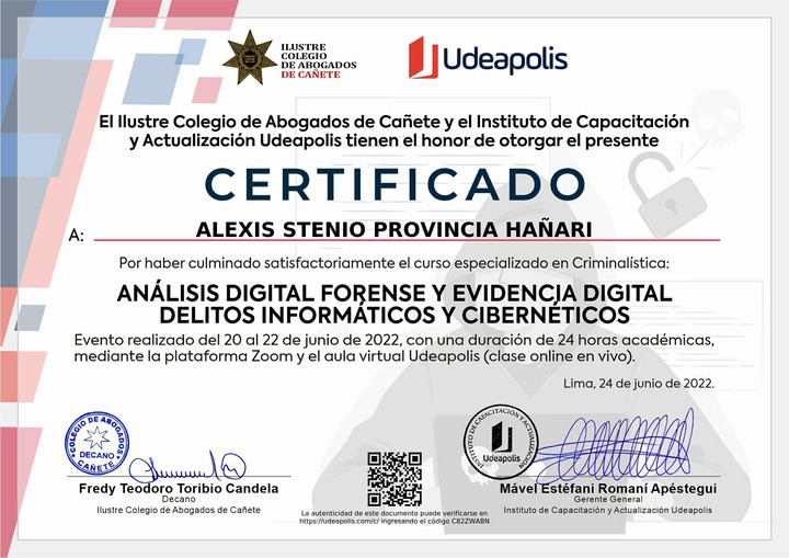 Certificado de capacitación