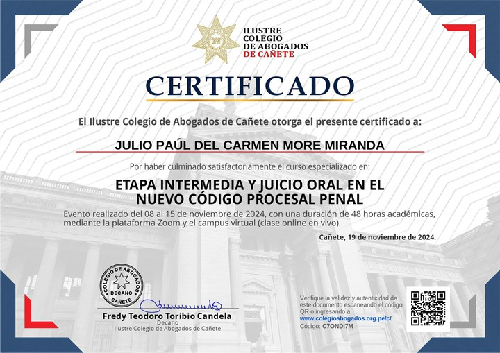 Certificado de capacitación