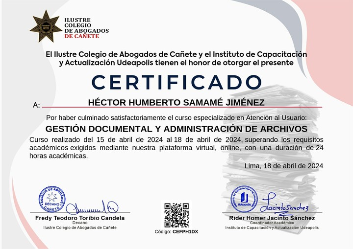 Certificado de capacitación