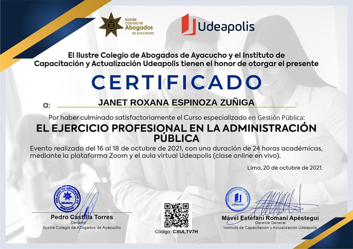 Certificado de capacitación