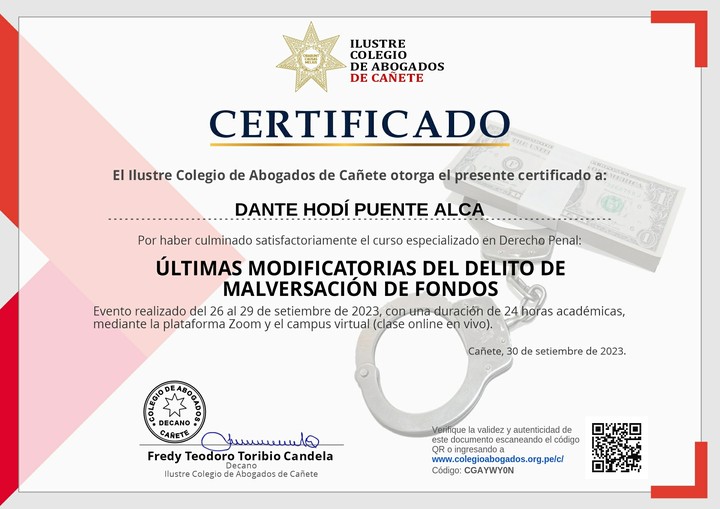Certificado de capacitación