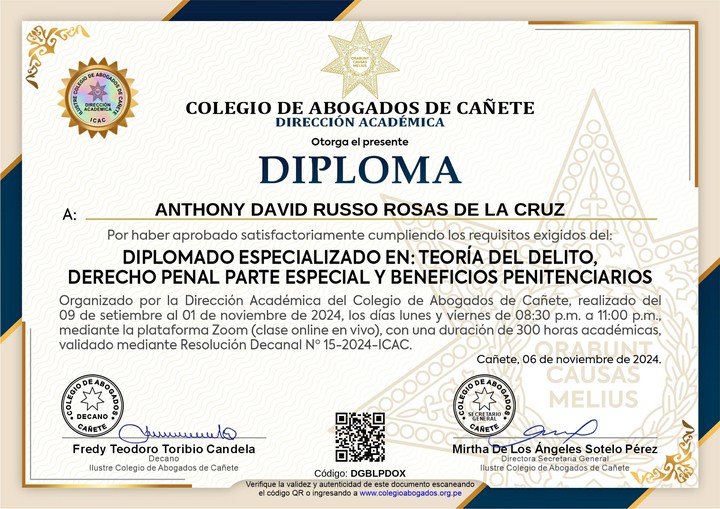 Certificado de capacitación