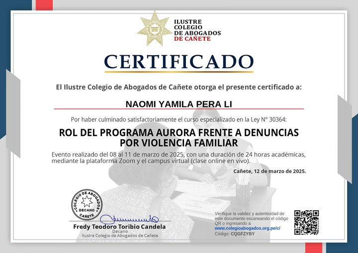 Certificado de capacitación