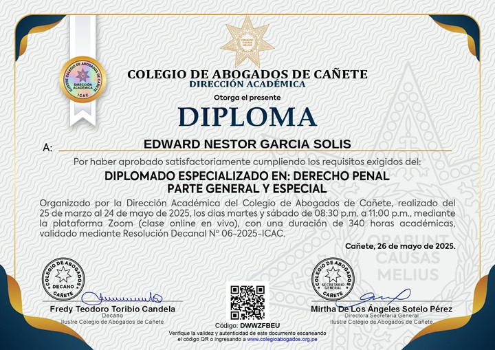 Certificado de capacitación