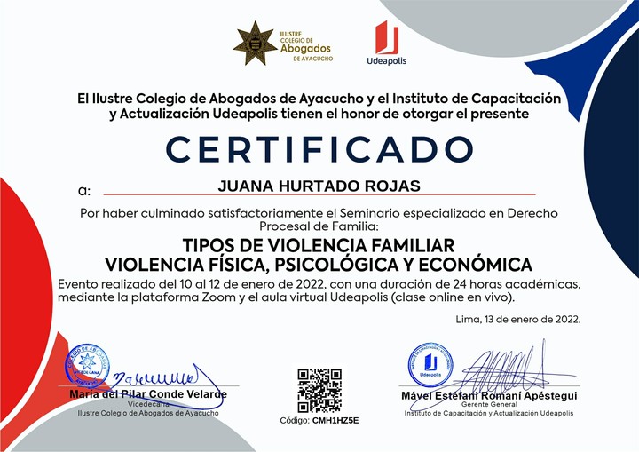 Certificado de capacitación