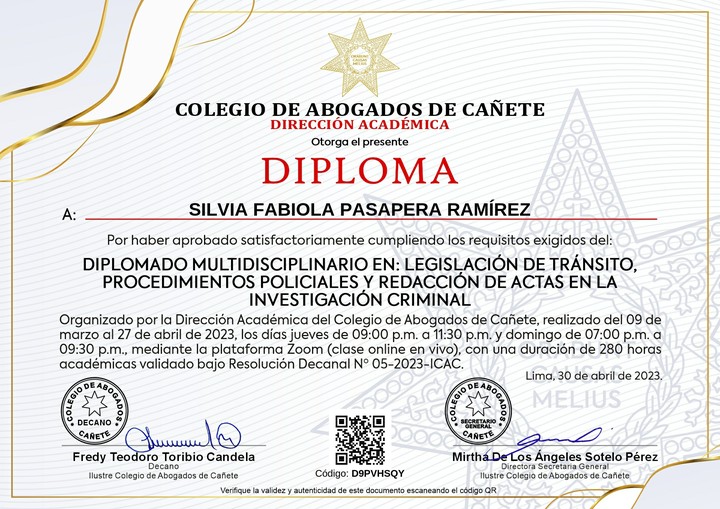 Certificado de capacitación