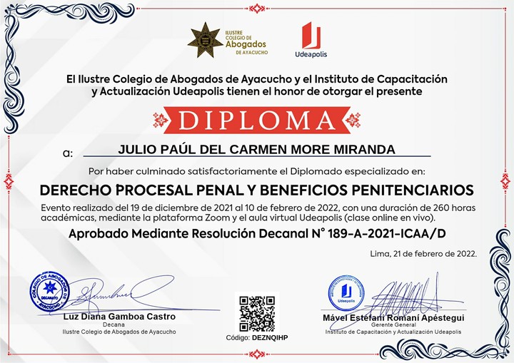Certificado de capacitación