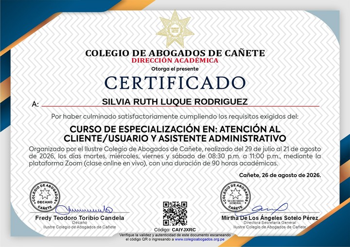 Certificado de capacitación