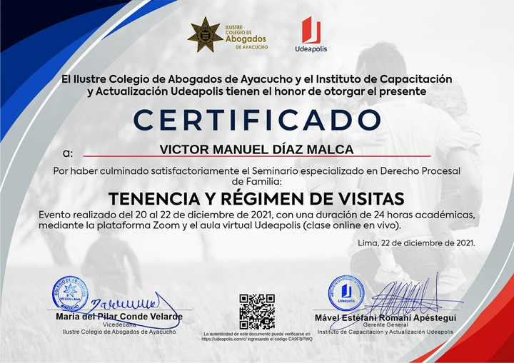 Certificado de capacitación
