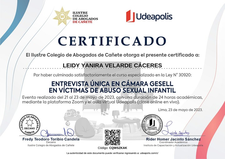 Certificado de capacitación