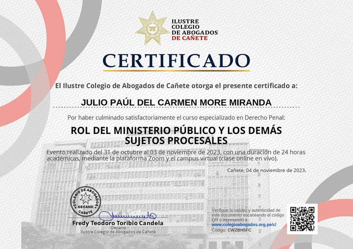 Certificado de capacitación