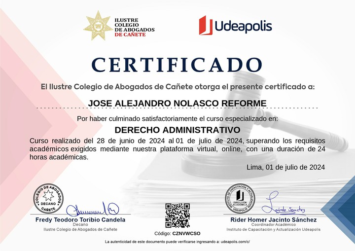 Certificado de capacitación