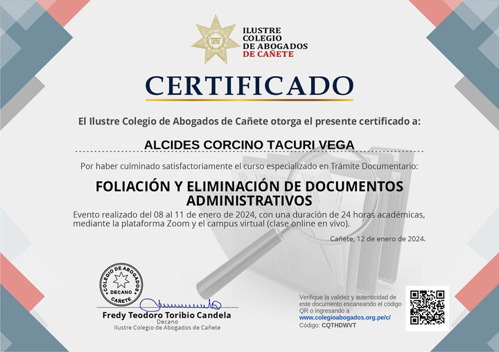 Certificado de capacitación