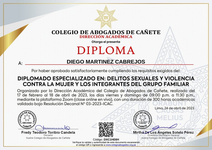 Certificado de capacitación