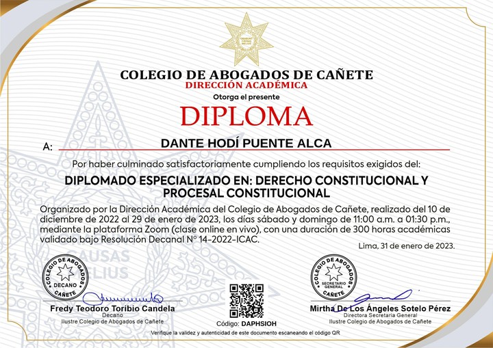 Certificado de capacitación