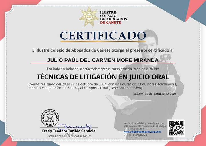 Certificado de capacitación