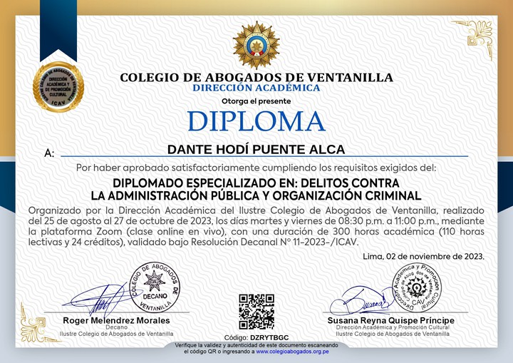 Certificado de capacitación