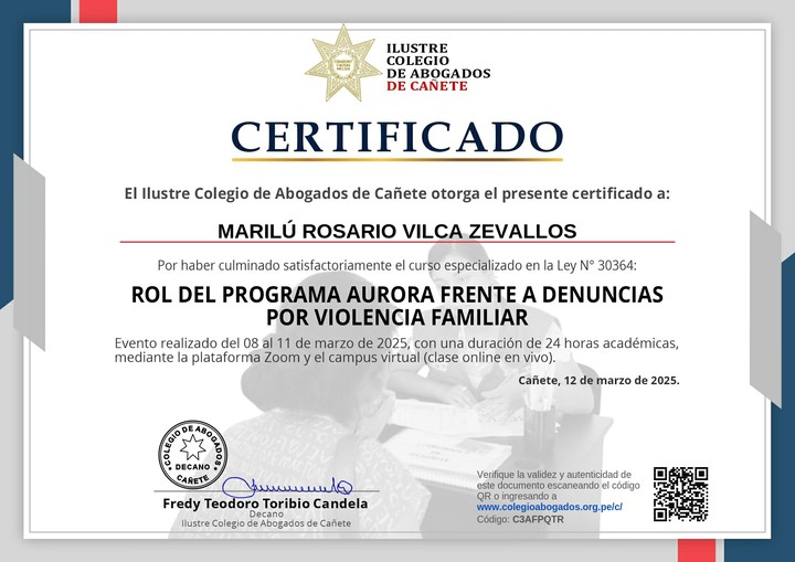 Certificado de capacitación