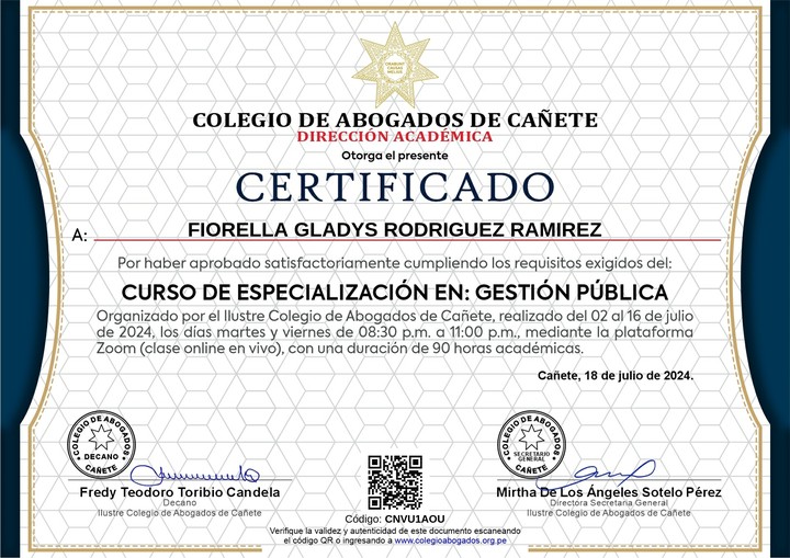 Certificado de capacitación