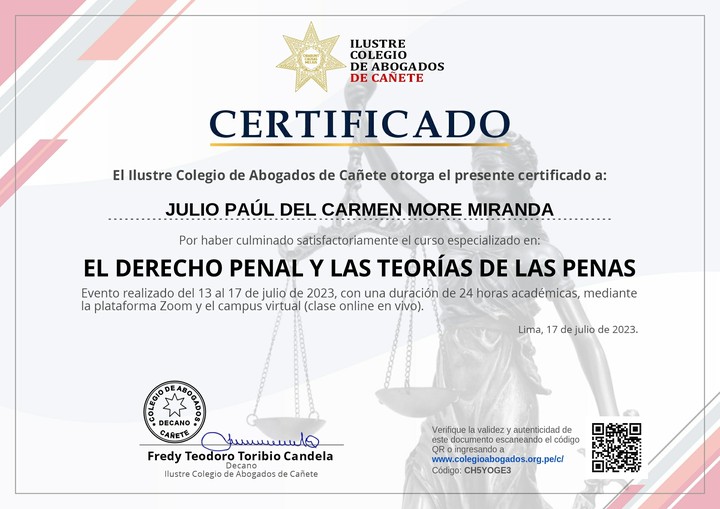 Certificado de capacitación