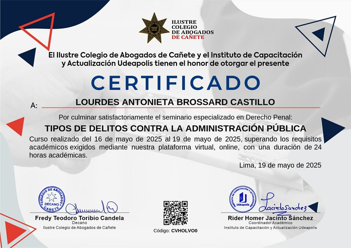 Certificado de capacitación