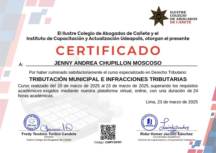 Certificado de capacitación