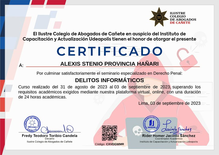 Certificado de capacitación