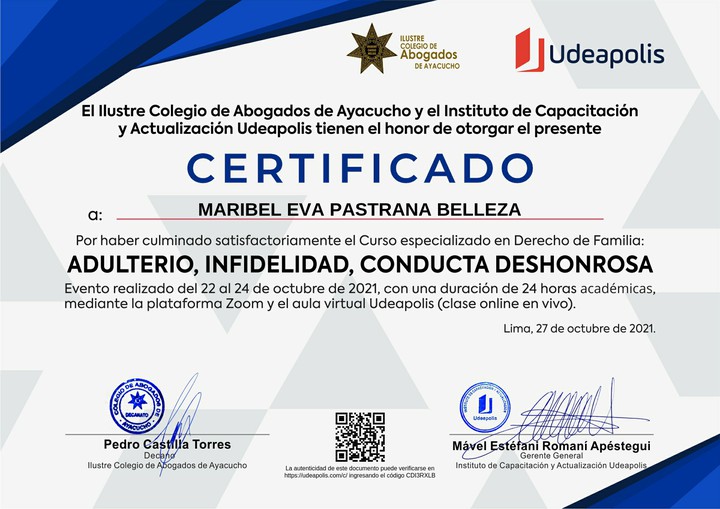 Certificado de capacitación